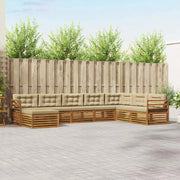 Set di divani da esterno con cuscino 8 pcs Naturale e Beige