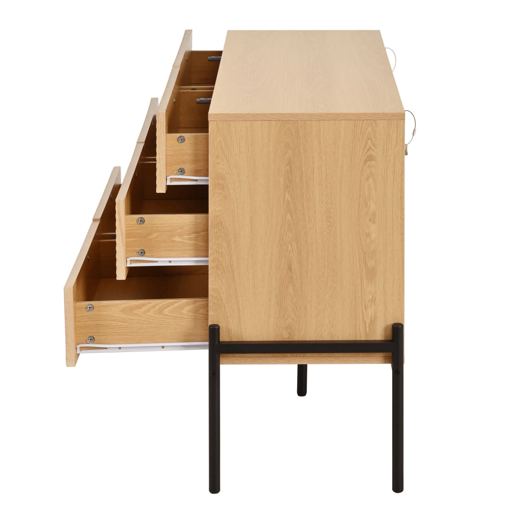 Credenza con 6 Cassetti Multifunzionale ¨C Xylo ¨C Effetto 3D, Soggiorno e Sala da Pranzo