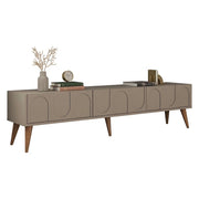 Scafa, Mobile Porta tv 3 Ante, 180x35x44h cm Grigio Tortora