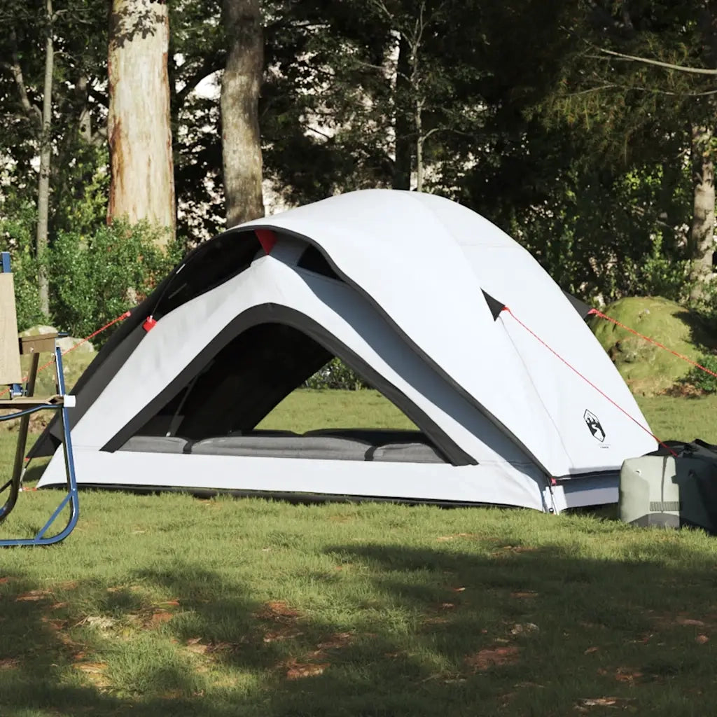 Tenda Campeggio 1 Persone Bianca Tessuto Oscurante Impermeabile