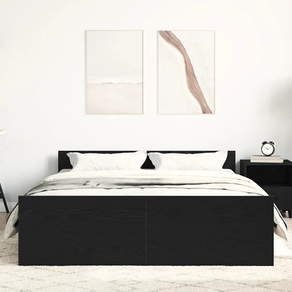 Giroletto senza Materasso Rovere Nero 135x190 cm Truciolato