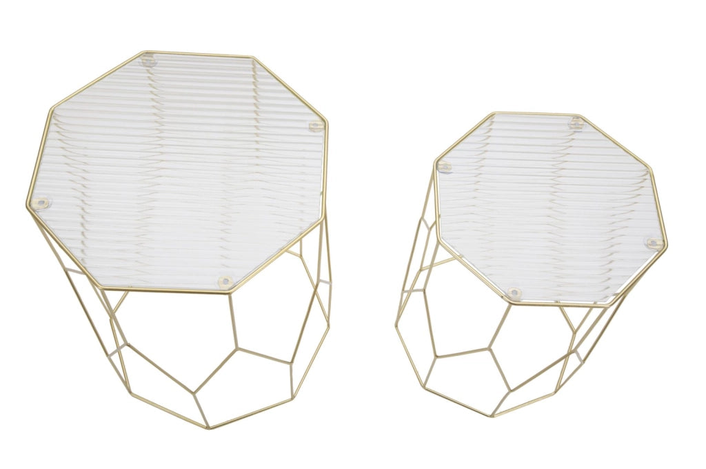 TAVOLINETTI NEW GLASS COPPIA CM Ø 37X47-31X42