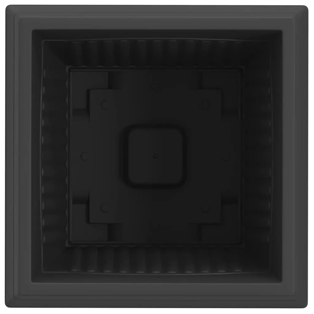 Vaso quadrato per fiori 6 pcs Nero 43 x 43 x 33,5 cm Plastica 42020340