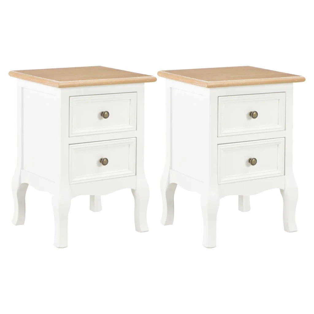 Comodino comodino cassettiera mobili per camera da letto 2 pezzi bianco 35x30x49 cm MDF 1402162