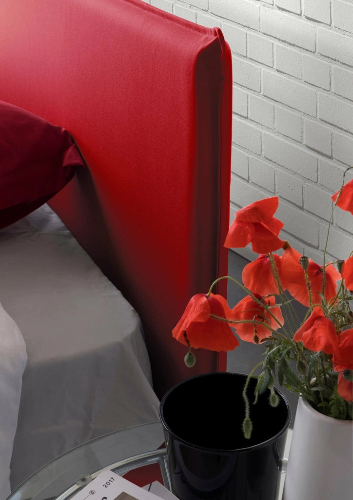 Letto Matrimoniale Ashlee, Letto Matrimoniale Sfoderabile Made in Italy, Rosso