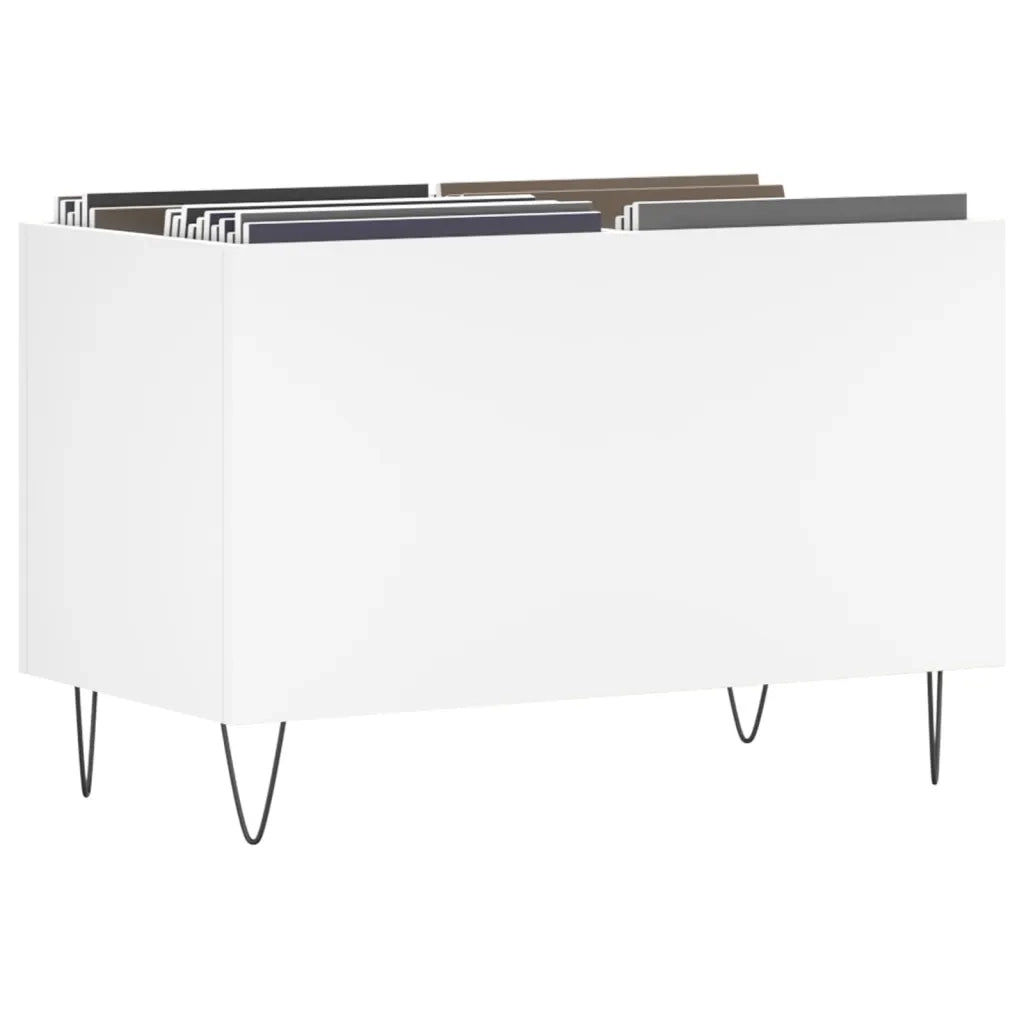 Mobile Porta Dischi Bianco 74,5x38x48 cm in Legno Multistrato 831724