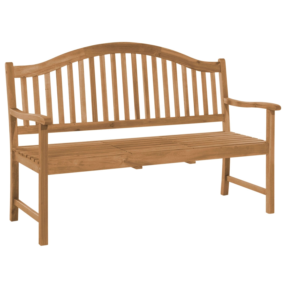 Panca da giardino leggera in legno di acacia da esterno a 3 posti con tavolino da tè