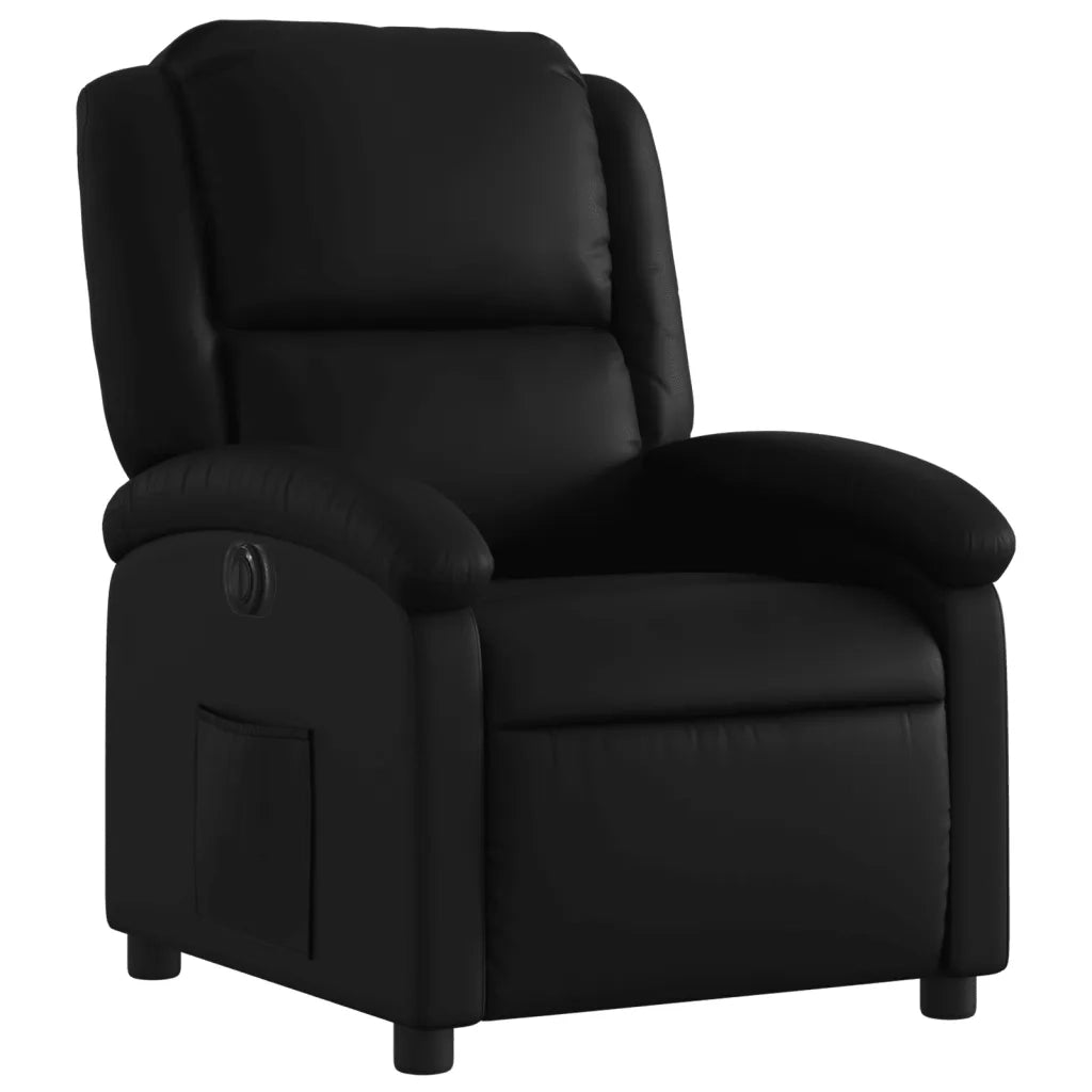 Poltrona Reclinabile Elettrica Nera in Similpelle 3204212