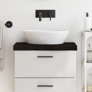 Piano Bagno Marrone Scuro 60x40x(2-6)cm Legno Massello Trattato 3156202