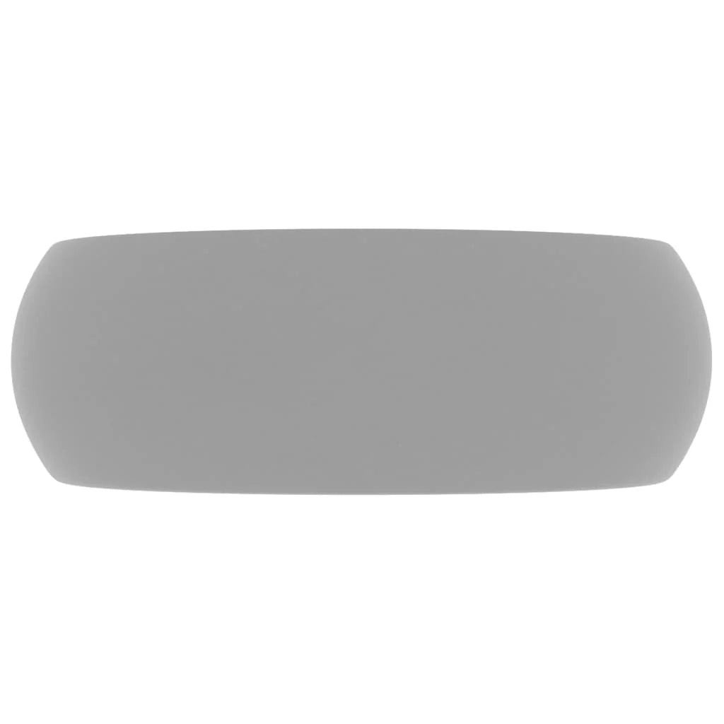 Lavabo da appoggio rotondo di lusso lavabo da bagno lavello da cucina guardaroba arredamento per la casa 40 x 15 cm ceramica grigio chiaro opaco 02_0002746