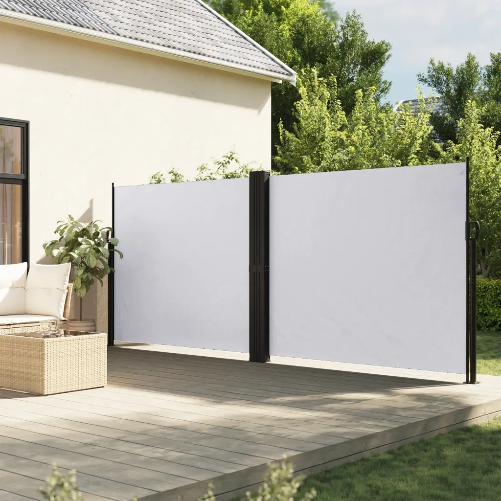 Tenda da Sole Laterale Retrattile-Tenda parasole per balcone per giardino Bianca 160x1000 cm