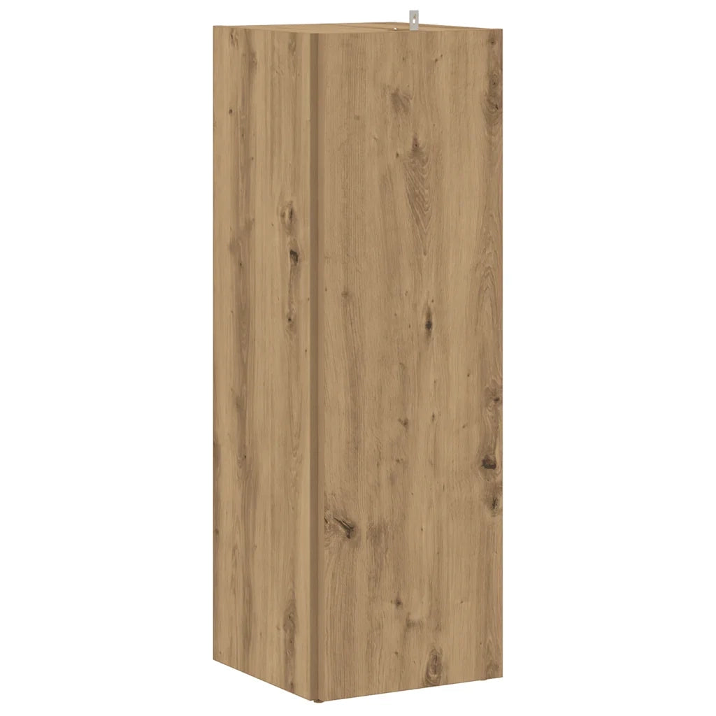 Mobile angolare classico in legno composito 33 x 33 x 100 cm soluzione compatta per riporre oggetti ideale per il soggiorno in legno di rovere lavorato a mano 02_0050929