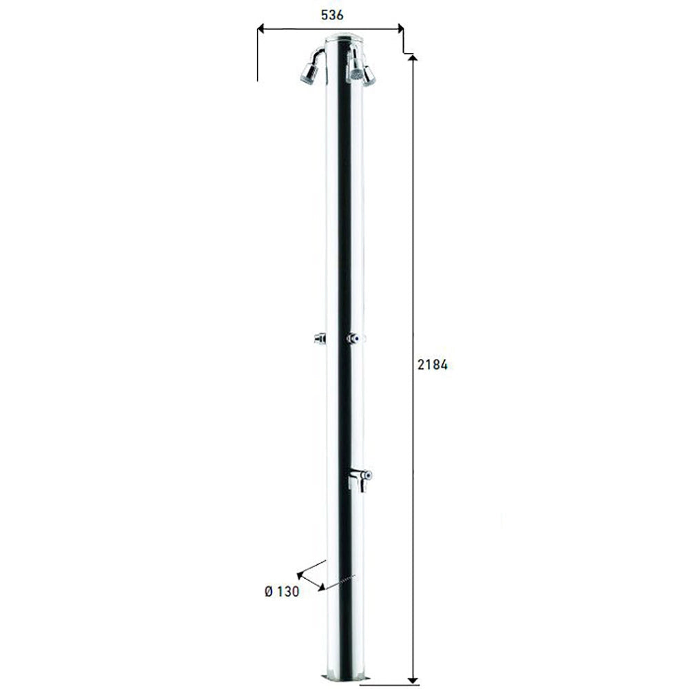 Doccia da Giardino Tripla 3 Temporizzatori e Lavapiedi ATI Docce MUL-3P Inox Anodizzato