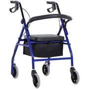 Deambulatore con Ruote e Seduta ¨C zephmum ¨C Blu, Metallo, Pieghevole