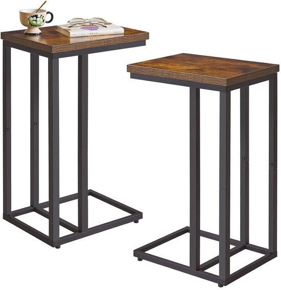 Tavolo supplementare a forma C - stile e funzionale - 1 pezzo - finitura marrone/nera