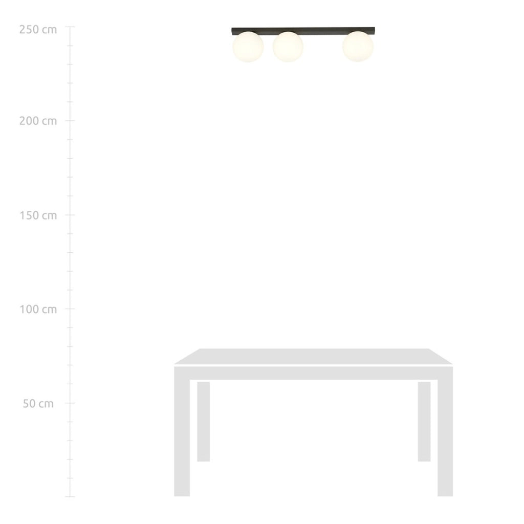 Lampada da soffitto FIT in acciaio nero opaco e vetro opalino