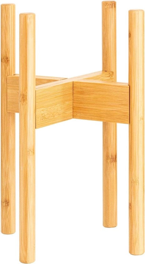 Supporto per piante in bambù - Regolabile vaso per fiori - 1 pezzo - Beige - Legno di bambù