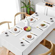 Set di 6 placemats e sottopannelli, tappeti in pelle PU isolanti al calore, antiscivolo, lavabili, impermeabili, per cucina, sala da pranzo, placemats per uso domestico, ristoranti, alberghi - bianchi