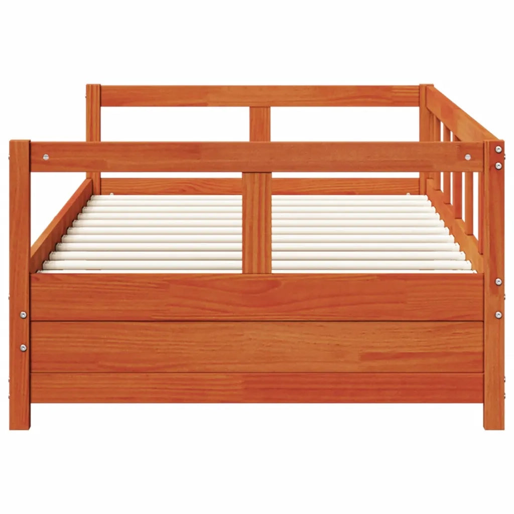 Dormeuse senza Materasso Marrone Cera 90x200 cm Legno di Pino 854963