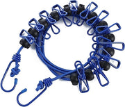 Linea da Stendino Portatile con 12 Fermoventi e Cerniera Antiscivolo per Campeggio Viaggi