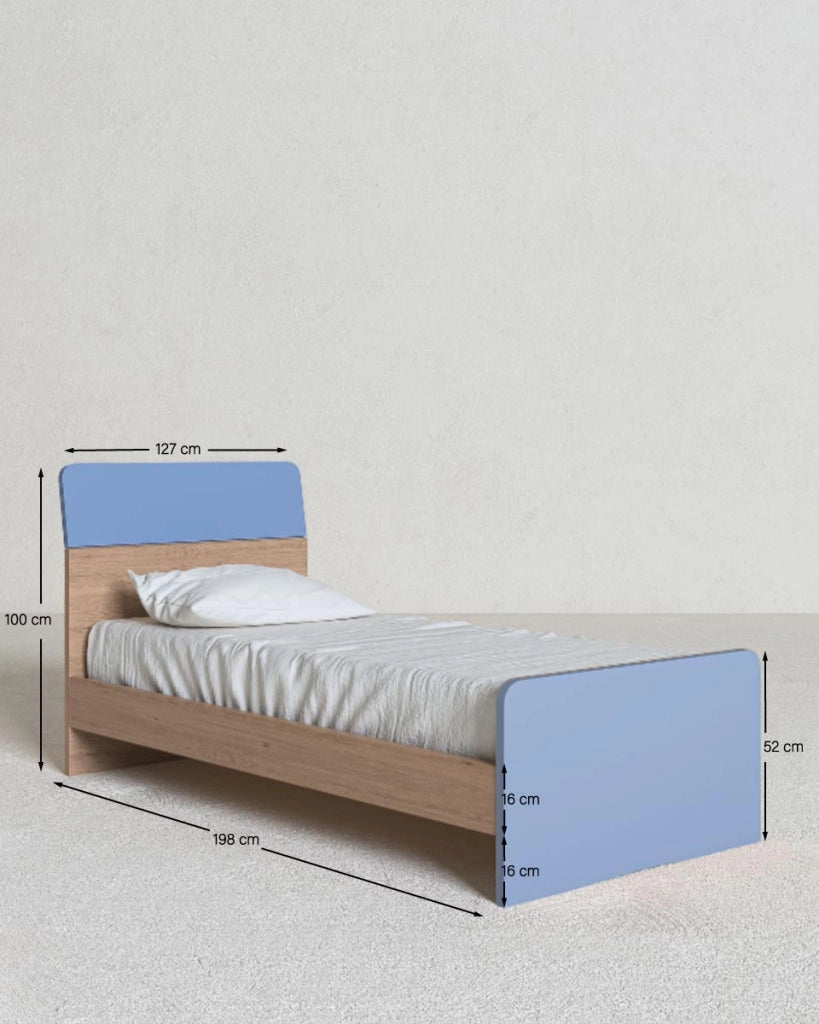 Letto Comby con fascioni e pediera - Letto una piazza e mezzo 127 x 197 - Struttura virginia e avio - Rete e materasso esclusi_