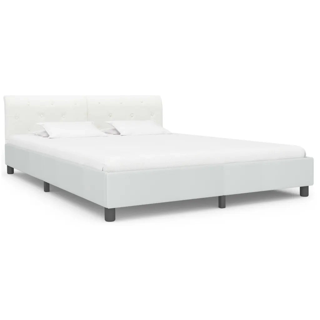 Giroletto-Struttura Letto Bianco in Similpelle 160x200 cm 230512