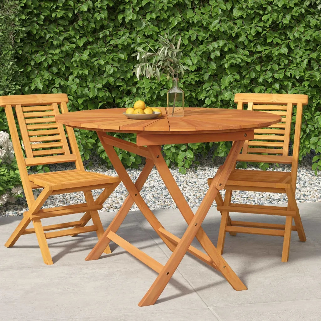 Tavolo da Giardino Pieghevole Ã˜ 85x75 cm Legno Massello di Teakcod mxl 81935