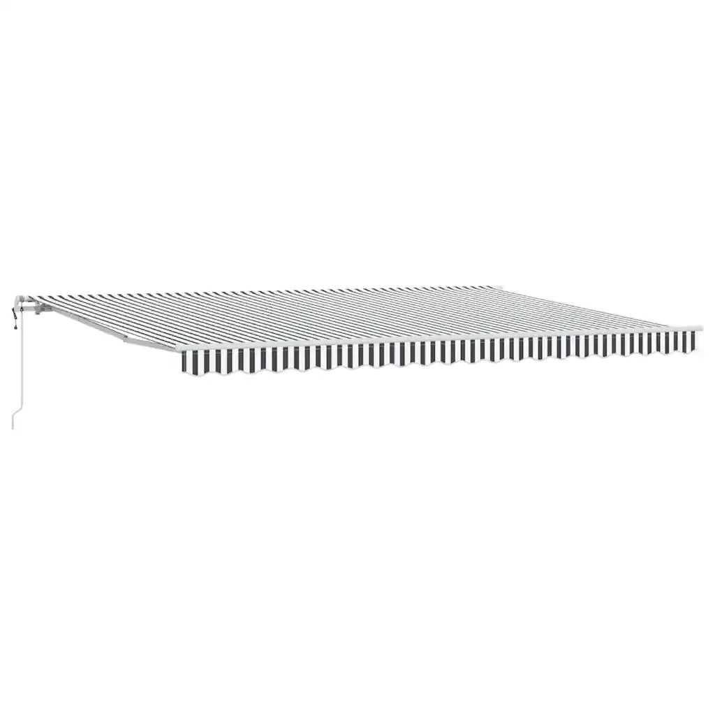 Tenda Sole Retrattile Automatica Antracite e Bianco 500x300 cm 3310237