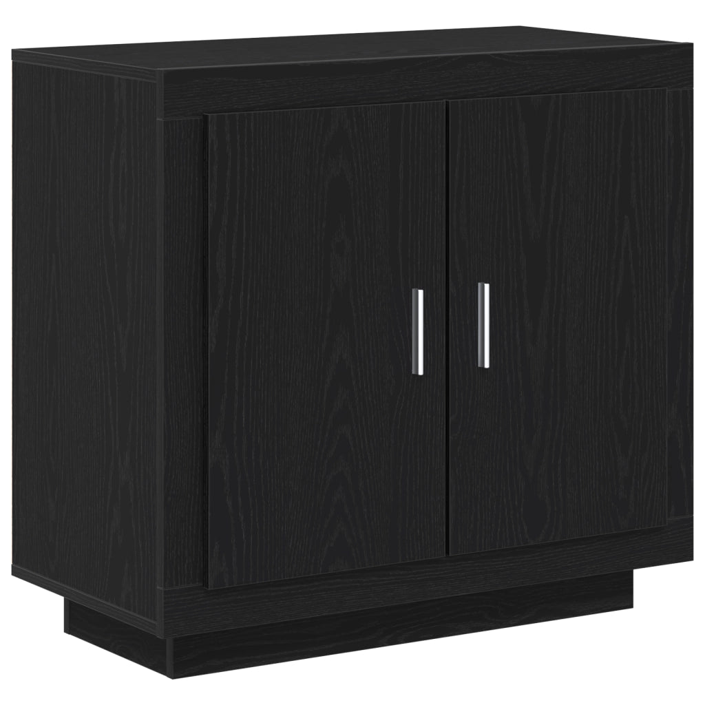 Sideboard Nero Rovere 80x40x75 cm Legno Ingegnerizzato