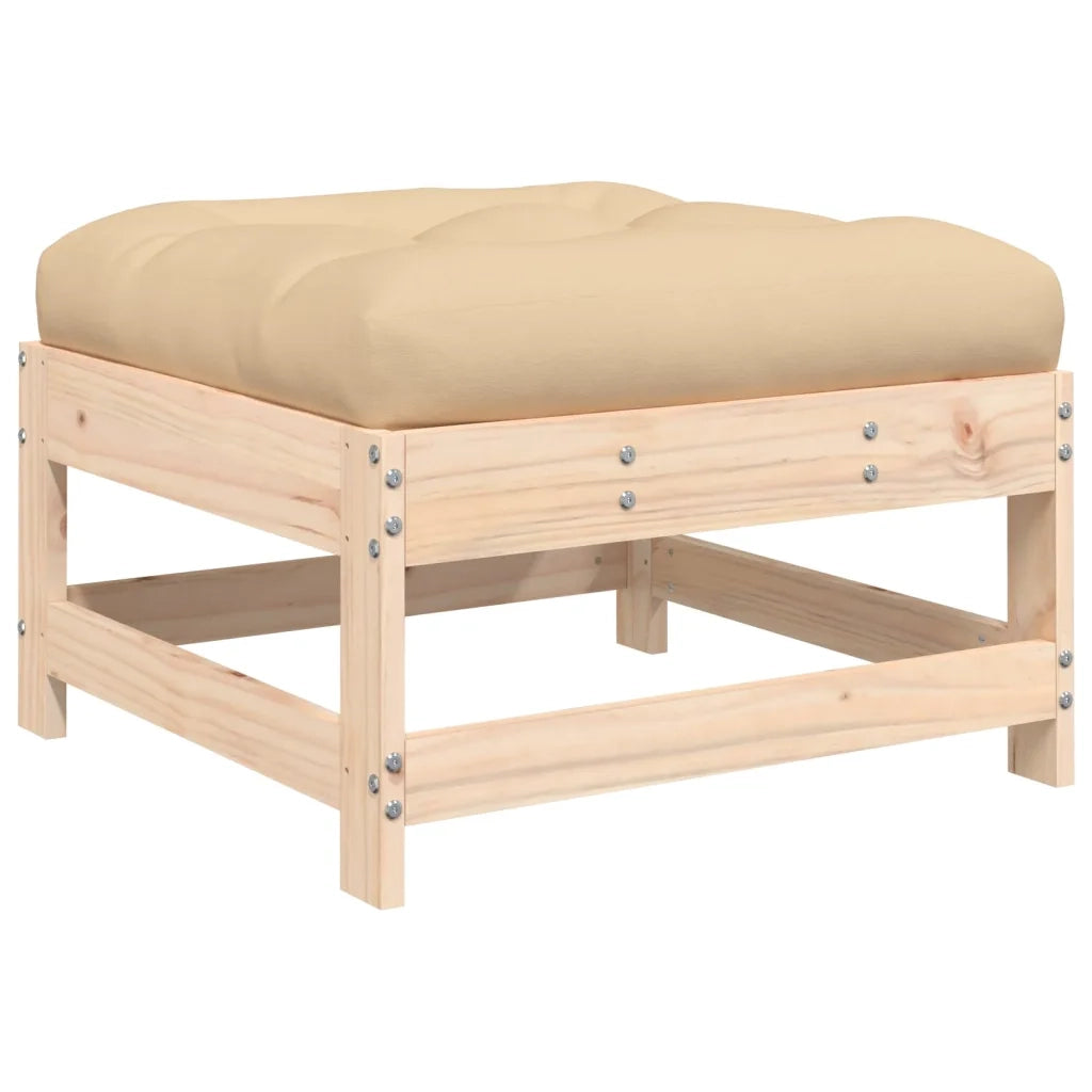 Set Divani da Giardino 4 pz con Cuscini in Legno Massello