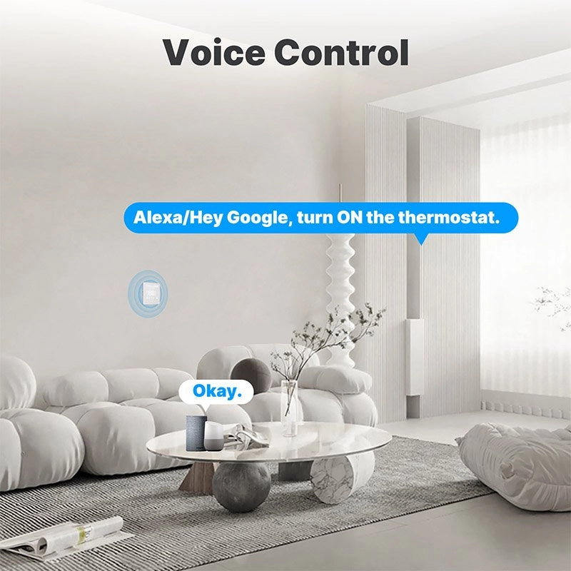 Termostato WIFI Touch Protocollo WIFI 2.4G TUYA, Smart Life Quadrata Compatibile Con Scatola 502 Riscaldamento Caldaia a Gas Riscaldamento Pavimento Con Acqua Bianco 3A 100-250V IP20