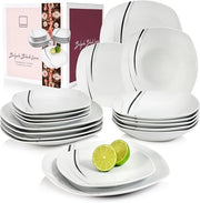 Servizio da 6 Persone - Servizi - Set di Tavola - Set di Cucina - Servizio da Tavola Chique - Porcellana - Bianca