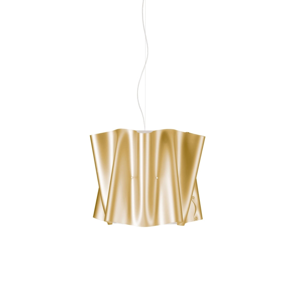 Sospensione Moderna Folio Polilux ® New Gold E Metallo Cromo 1 Luce E27 D40Cm