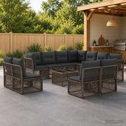 Set Divano da Giardino 12 pz Grigio polyrattan 3434261