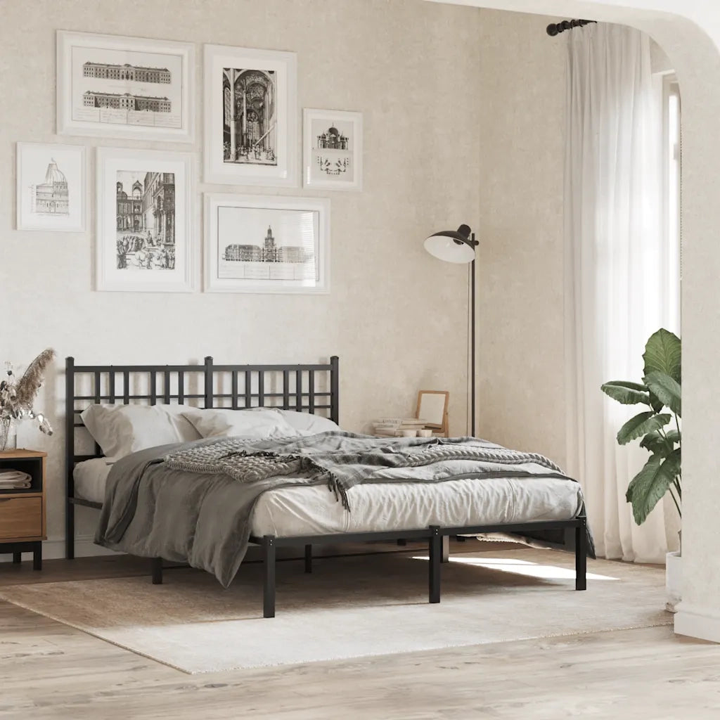 Giroletto con Testiera in Metallo Nero 120x200 cm 376322