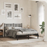 Giroletto con Testiera in Metallo Nero 120x200 cm 376322