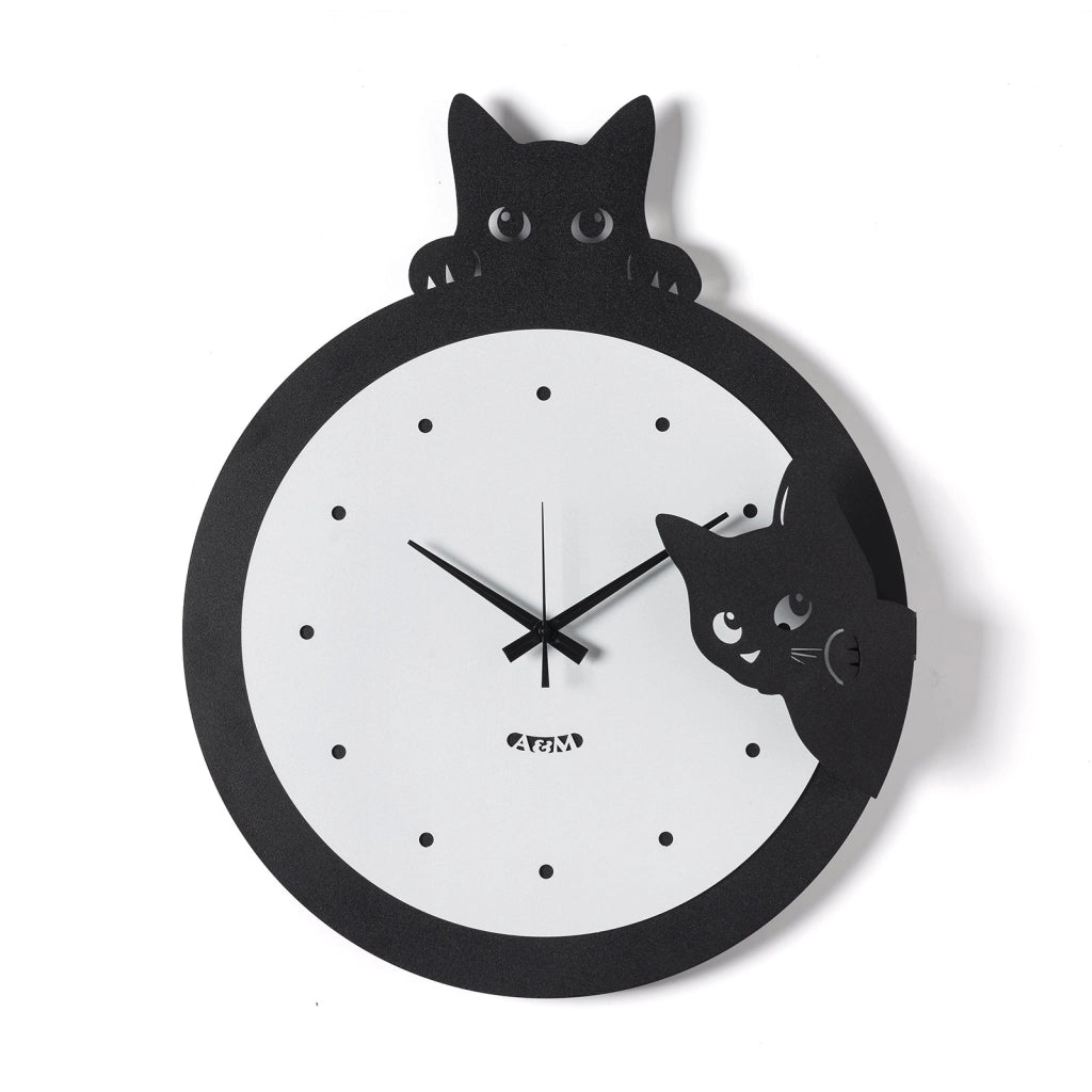 Orologio da parete di design Silvestro Nero,bianco marmo
