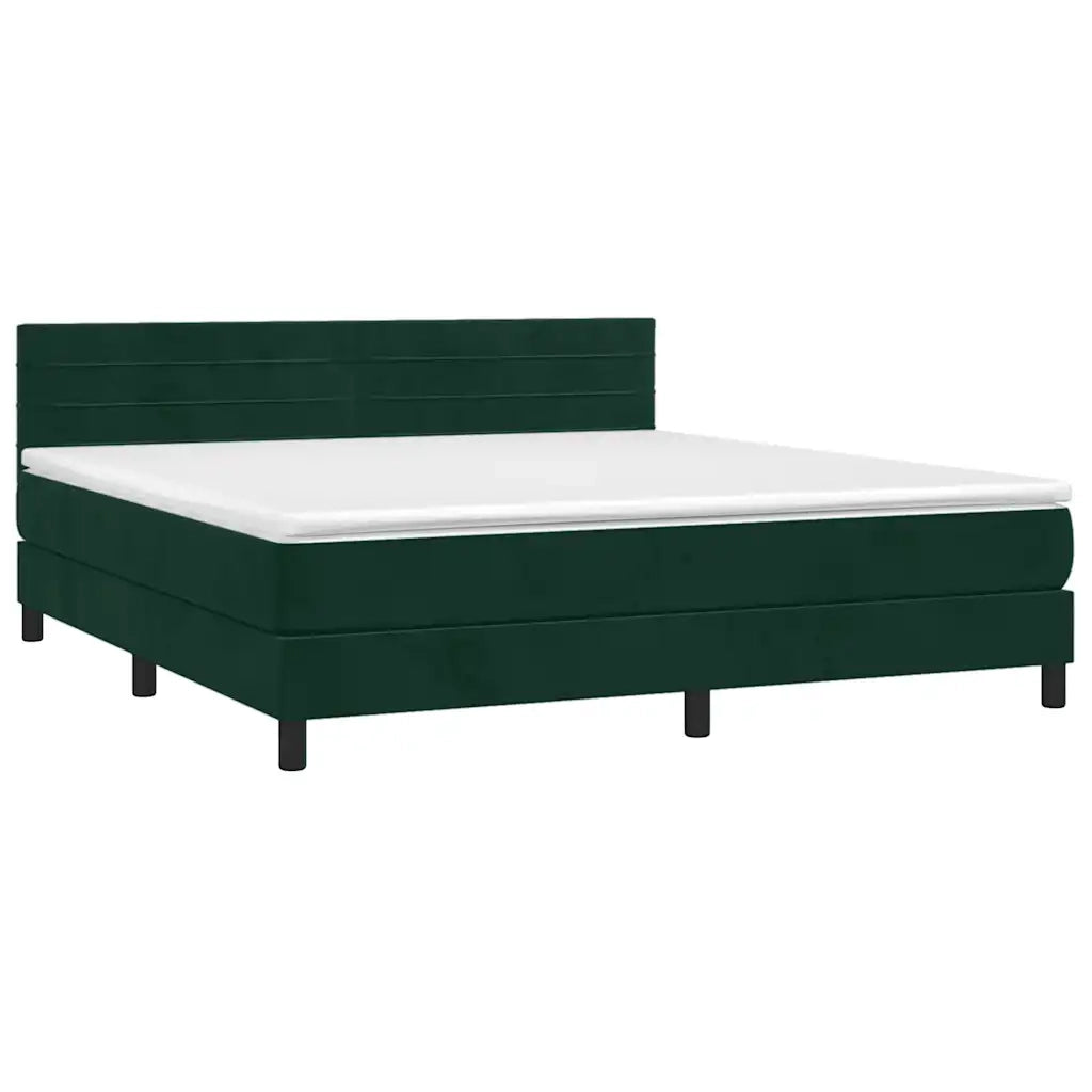 Giroletto a Molle con Materasso Verde Scuro 180x200 cm Vellutocod mxl 124191