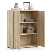 Credenza Warszawa, Buffet da soggiorno, Madia da salotto, Dispensa da cucina, 89x40 h113 cm, Quercia