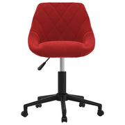 Sedia da Pranzo Girevole Rosso Vino in Velluto 3089038