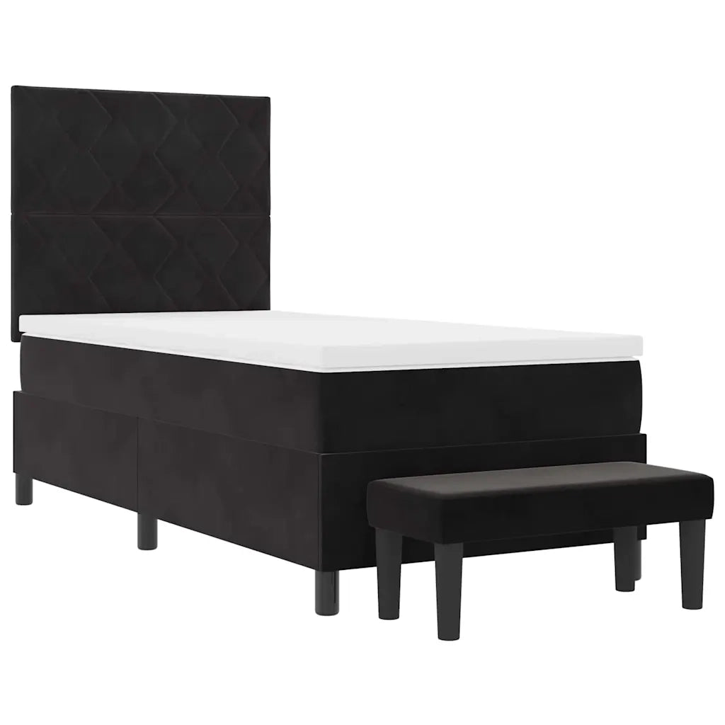 Letto a molle con testiera Nero 200 x 90 cm Velluto 3344554