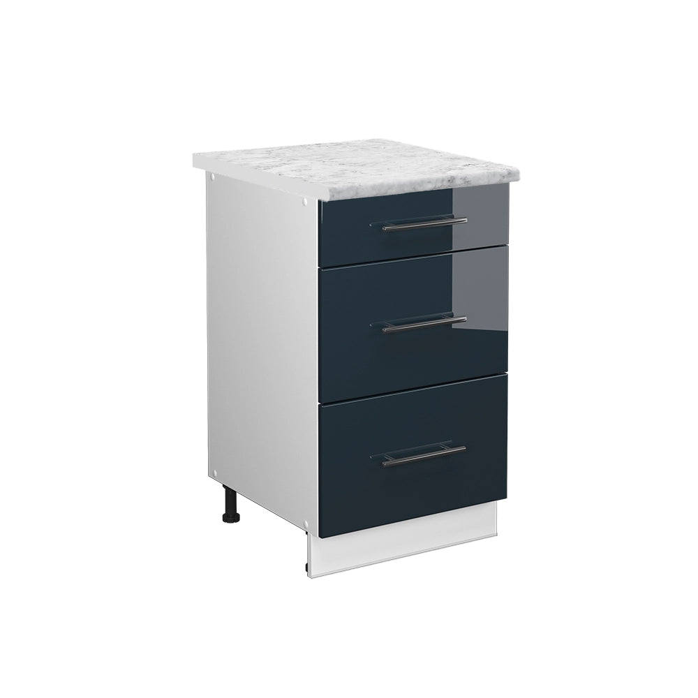 Vicco Mobiletti da cucina  Blu scuro lucido 50 cm , AP Marmo