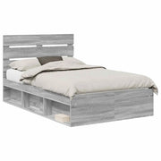Letto matrimoniale | Letto per adulti | Struttura del letto Grigio Sonoma 120 x 190 cm Pino massello