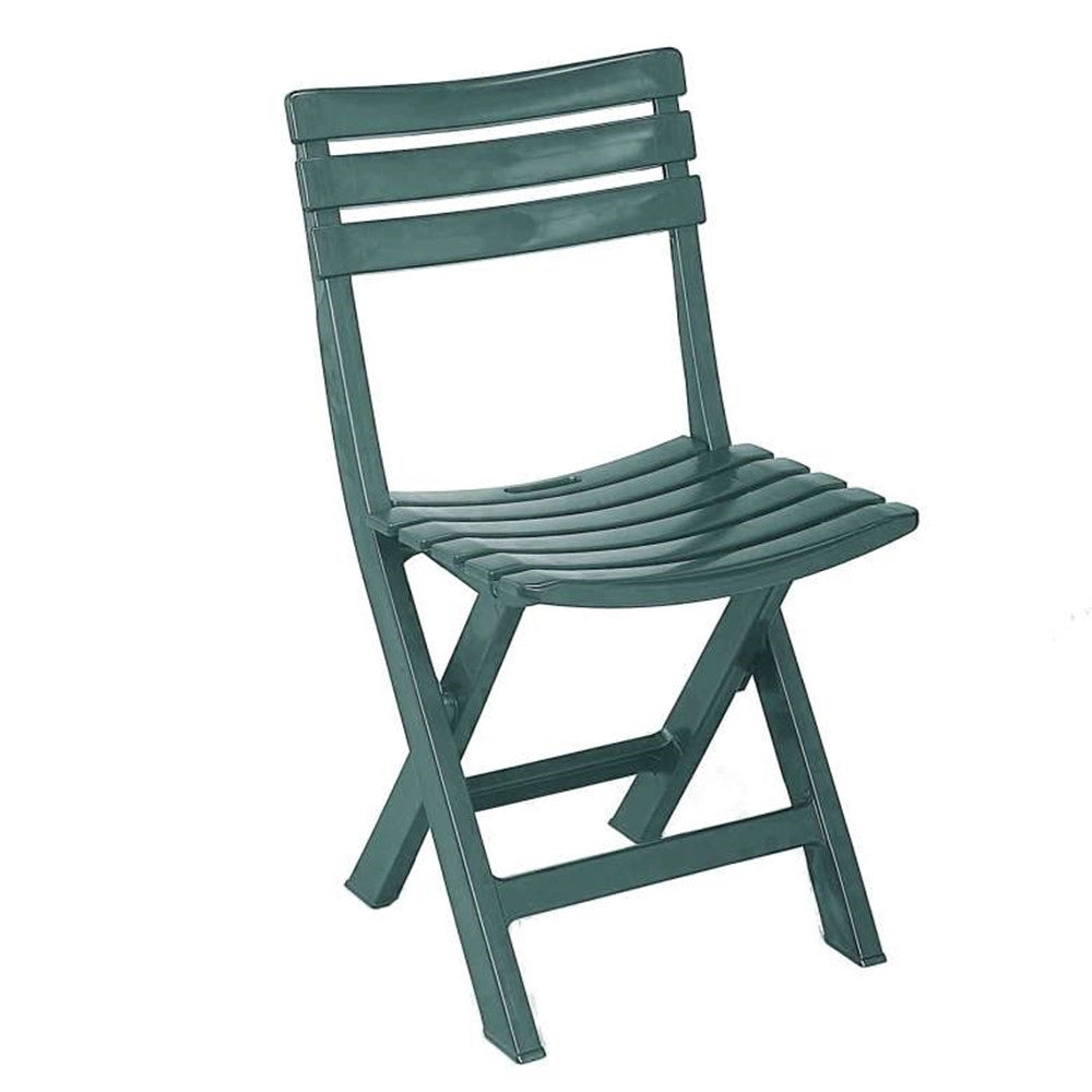 Trade Shop - Set 4 Pz Sedia Pieghevole Da Esterno Verde Da Giardino Campeggio Patio Lounge 020775 -