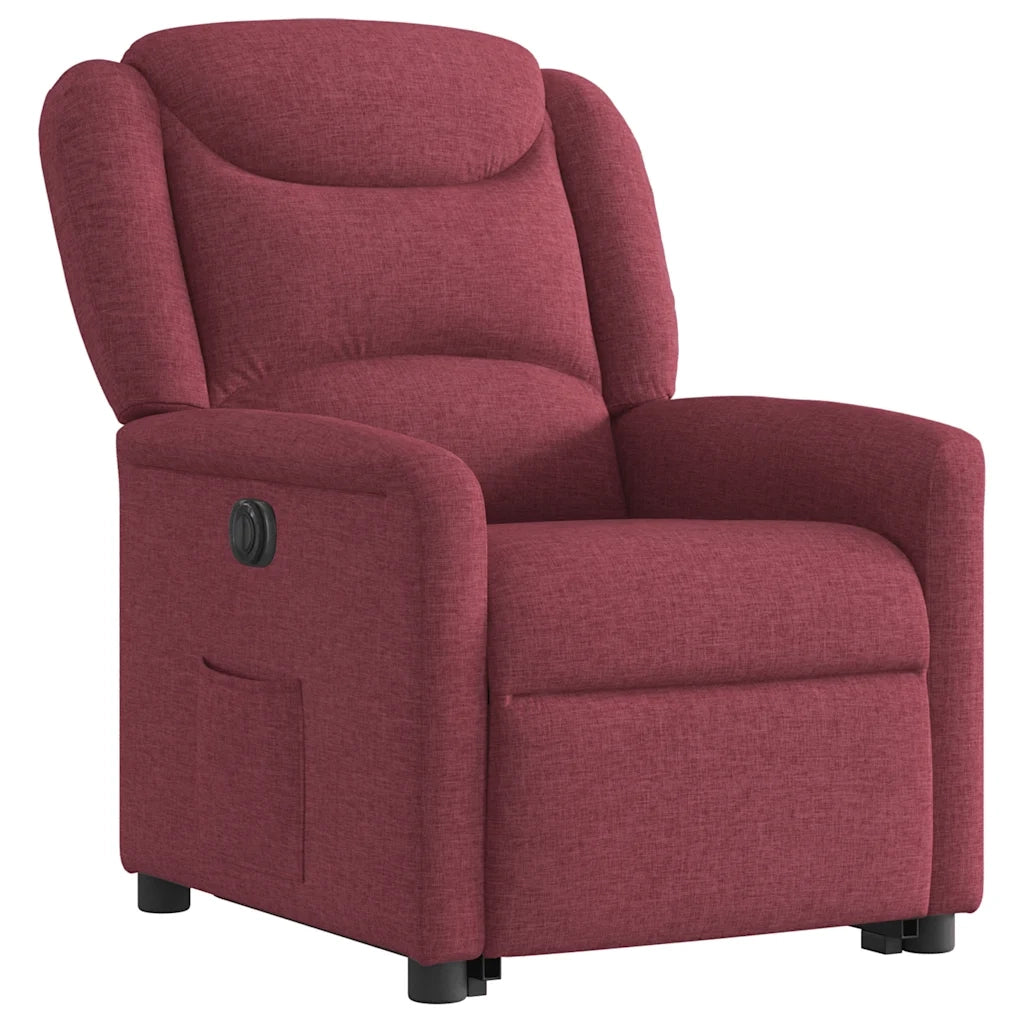 Poltrona Alzapersona Reclinabile Elettrica Rosso Vino Tessuto 3303217
