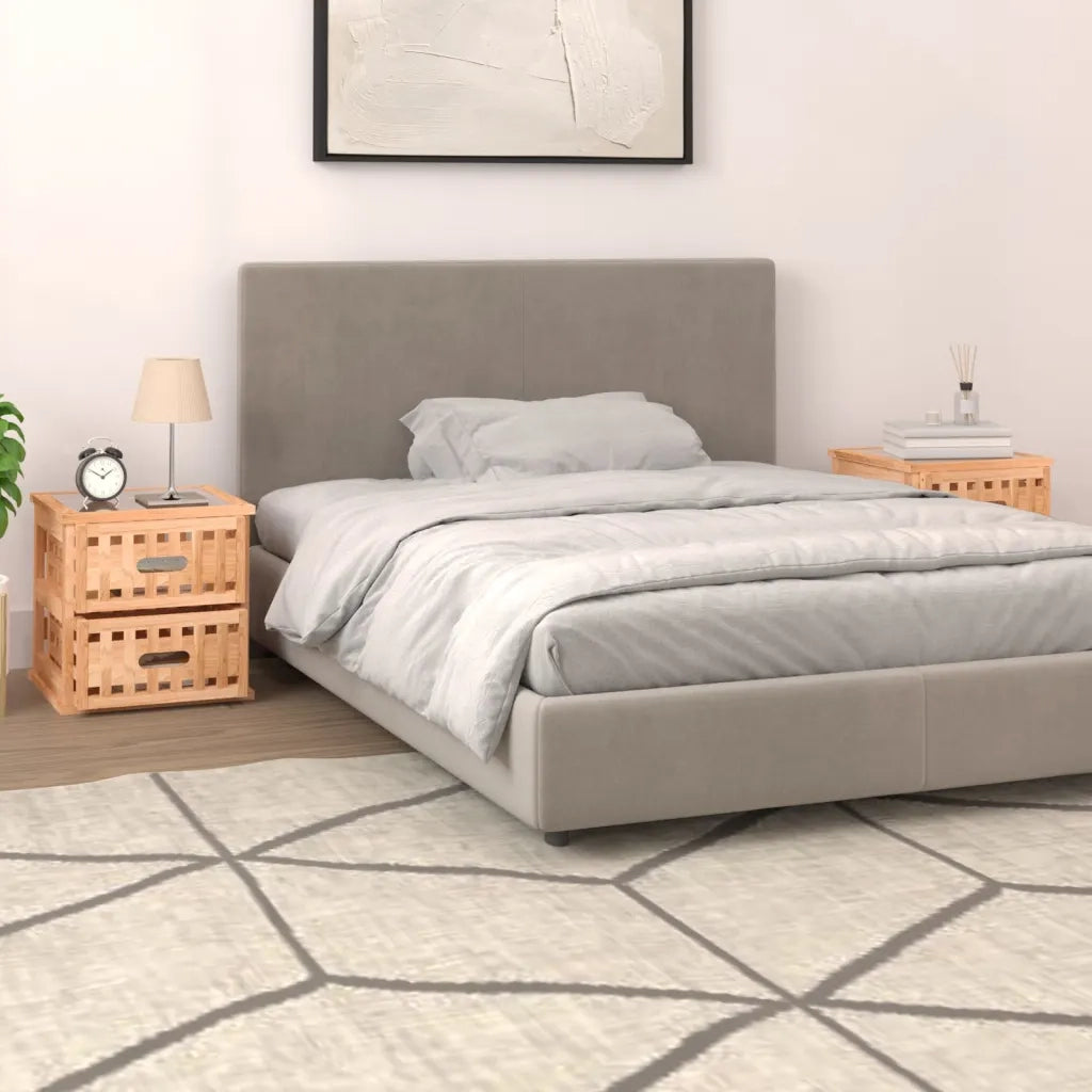 Set di 2 Comodini | Armadio da Notte | Mobiletto da notte 34x34x34 cm in Legno Massello di Noce