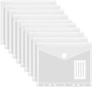 Pacchetto di 10 buste per documenti A5, cartelle per documenti, cassette trasparenti A5, buste per archiviazione, cartelle per documenti, cassette trasparenti, buste impermeabili per l'organizzazione dei documenti (trasparente)