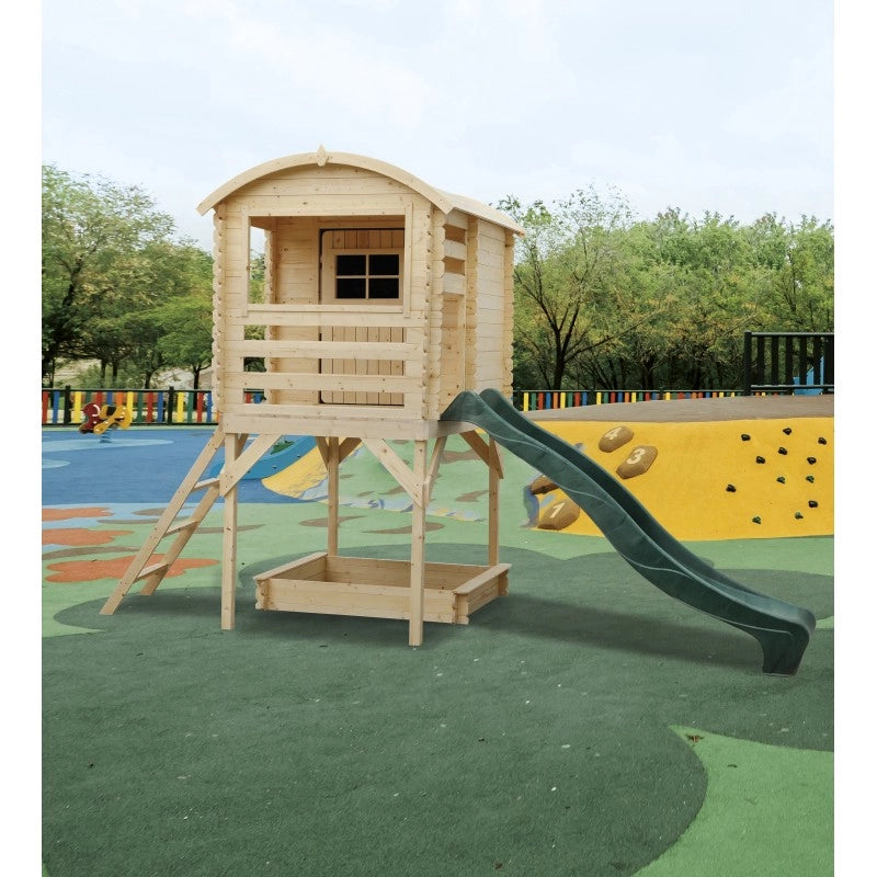 Casetta gioco bambini in legno con scivolo e sabbiera Joy 163x118 cm  Esterni da Vivere