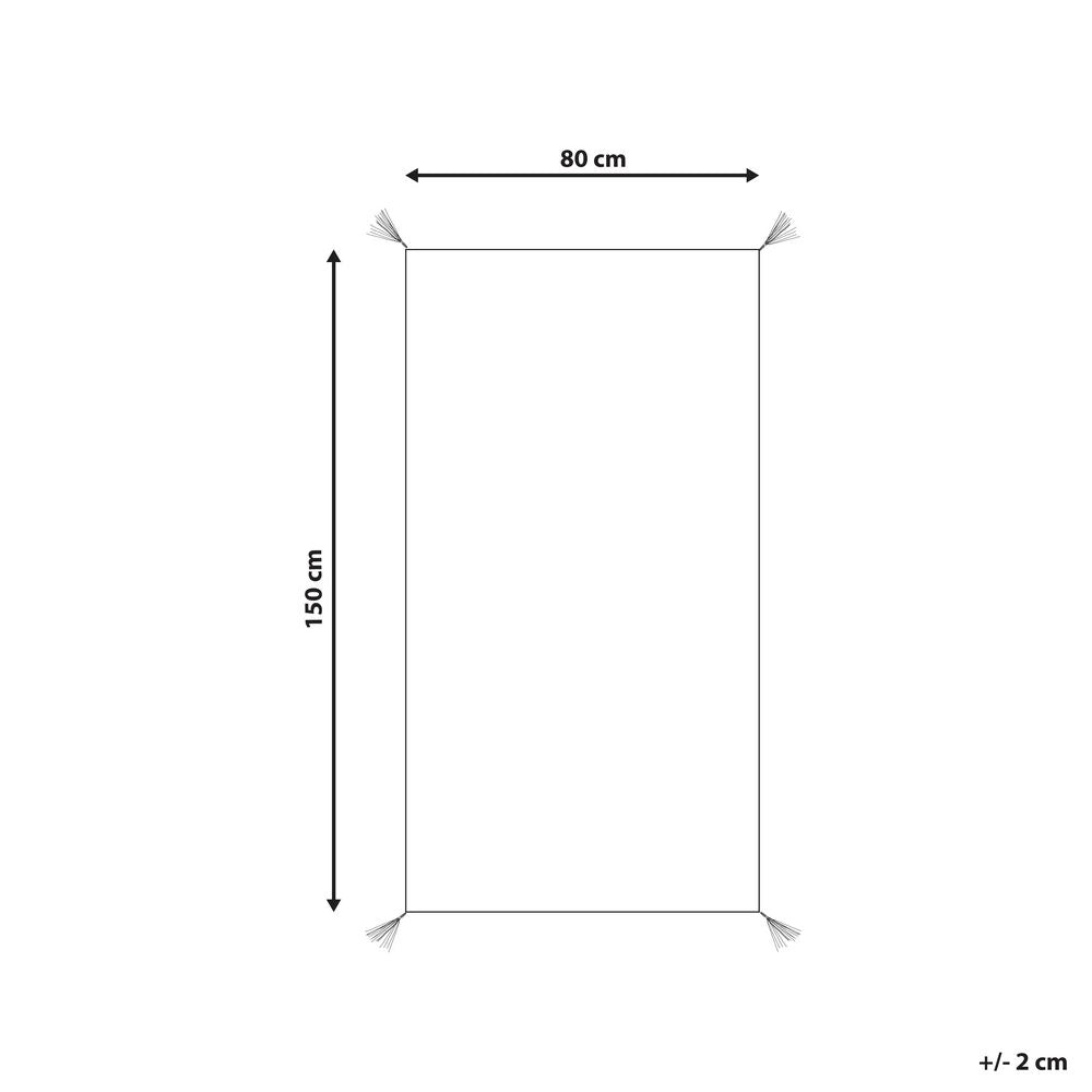 Tappeto tappetino Cotone Bianco 80 x 150 cm Rettangolare con Nappe Trapuntate Motivo Geometrico Orientale