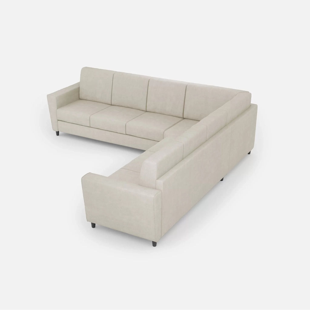 Divano yasel 3 posti  (tre sedute da 60cm) + angolo + divano 3 posti (tre sedute da 60cm) misure esterne l.288x288 | latte - Mobili 2G